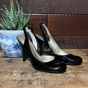 Jessica Simpson Round Toe Patent Leather Black High Heels